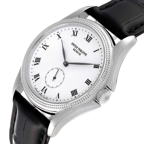 patek philippe calatrava mens 18k white gold watch|patek philippe watch models.